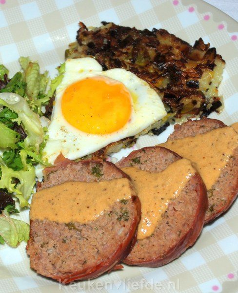 Gehaktbrood met parmaham Gehaktbrood met parmaham