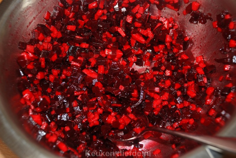 Bietensalade met honing-geitenkaas Bietensalade met honing-geitenkaas