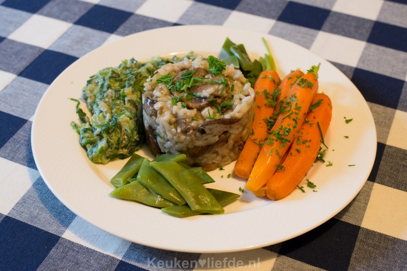 Risotto met champignons en tartaar Risotto met champignons en tartaar