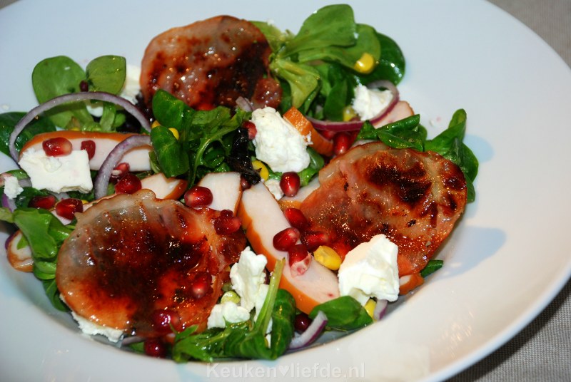 Maaltijdsalade met gerookte kip Maaltijdsalade met gerookte kip