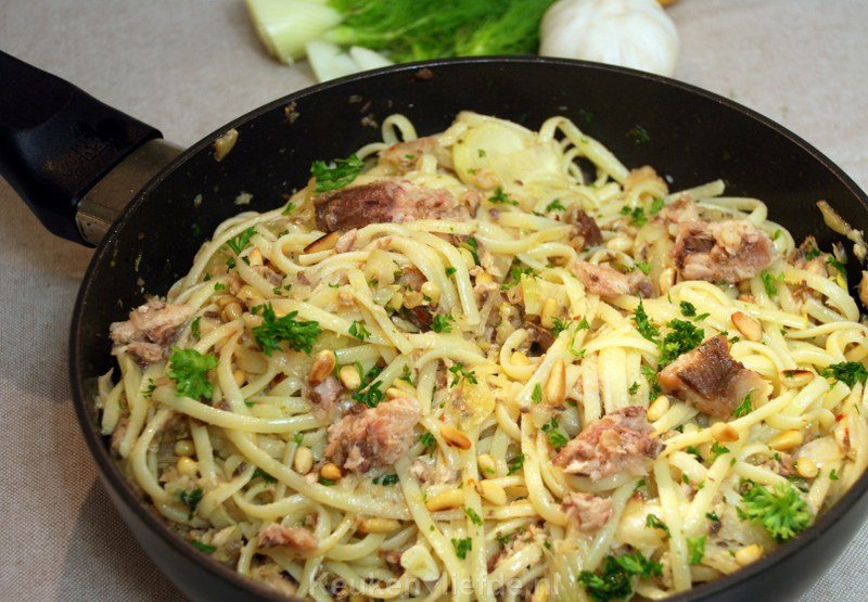 Linguine met venkel en sardines Linguine met venkel en sardines