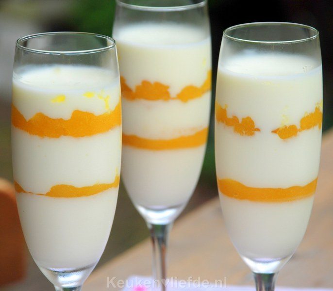Yoghurt panna cotta met ananas Yoghurt panna cotta met ananas