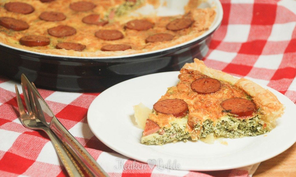 Boerenkoolquiche met rookworst Boerenkoolquiche met rookworst