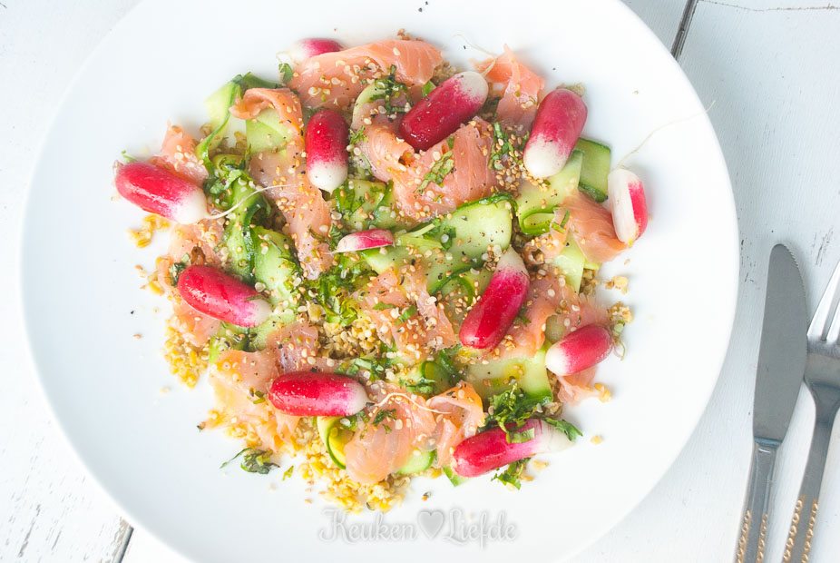Freekehsalade met gerookte zalm -13