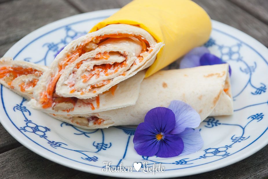 Speels & Smakelijk: lunchwrap met roomkaas en wortel