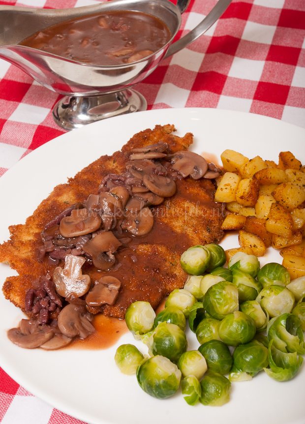 schnitzel met jachtsaus