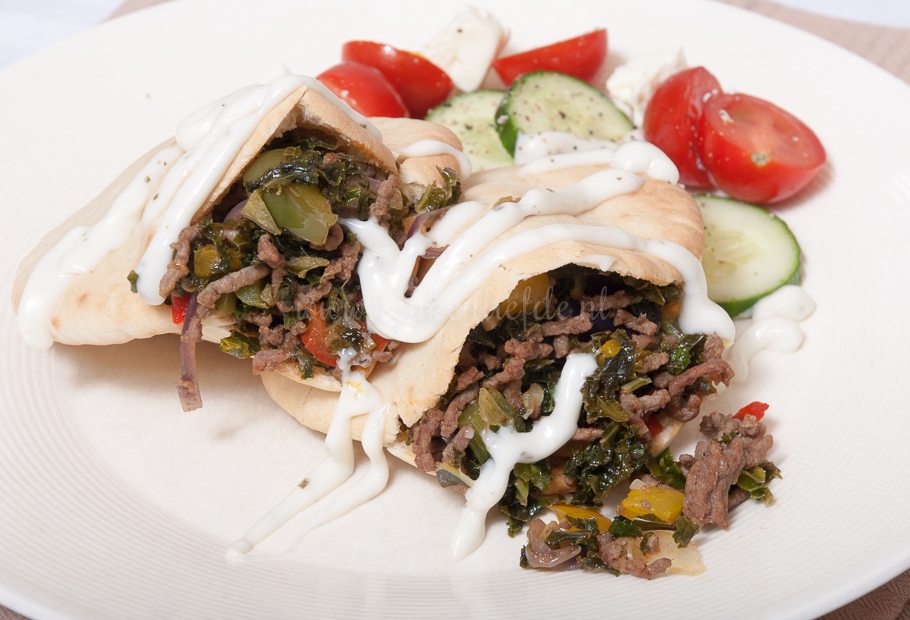 Pitabroodje gehakt boerenkool