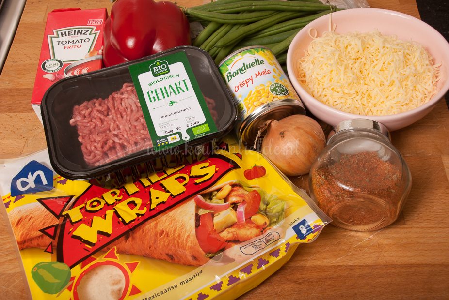 Mexicaanse wraps met gehakt en sperziebonen-8495