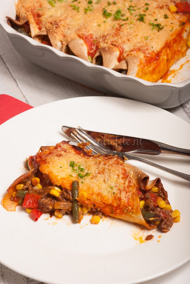 Mexicaanse wraps Mexicaanse wraps met gehakt en sperziebonen-8517