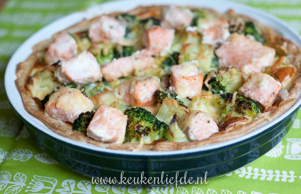 Quiche met zalm en broccoli Quiche met zalm en broccoli
