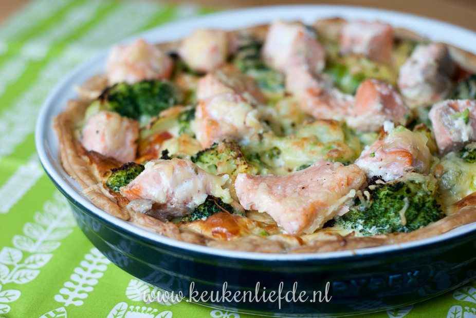 Quiche met zalm en broccoli Quiche met zalm en broccoli