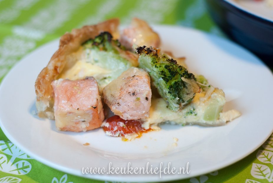 Quiche met zalm en broccoli Quiche met zalm en broccoli