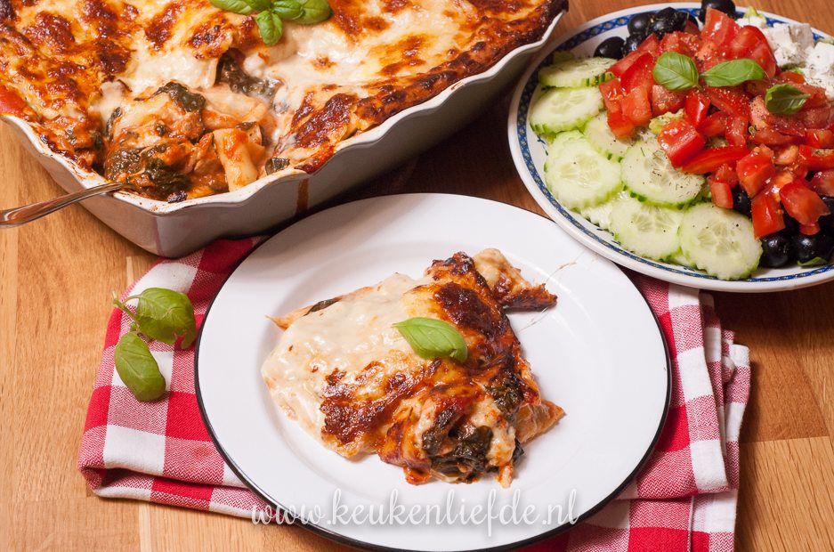 Lasagne met kip en spinazie Lasagne met kip en spinazie