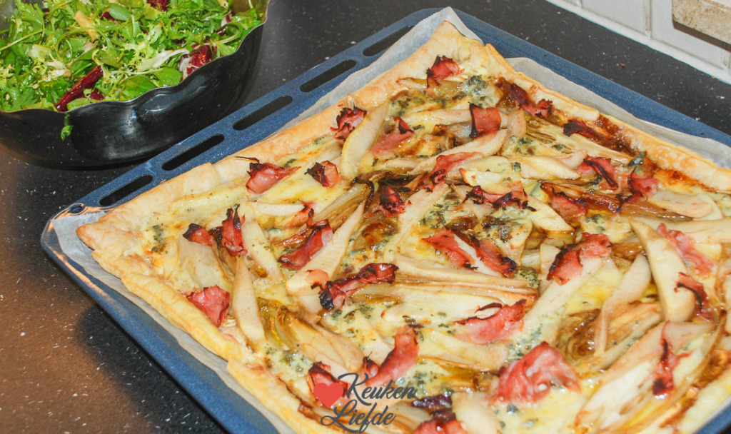 Plaattaart met witlof