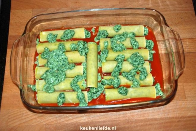 Cannelloni met spinazie à la crème en ricotta