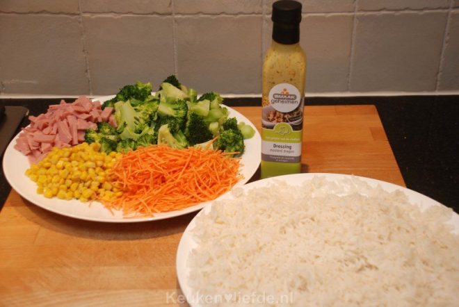 Rijstsalade met broccoli