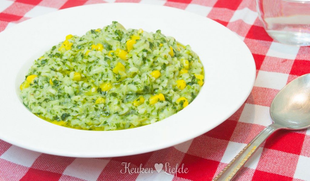 Spinazie-risotto met geitenkaas