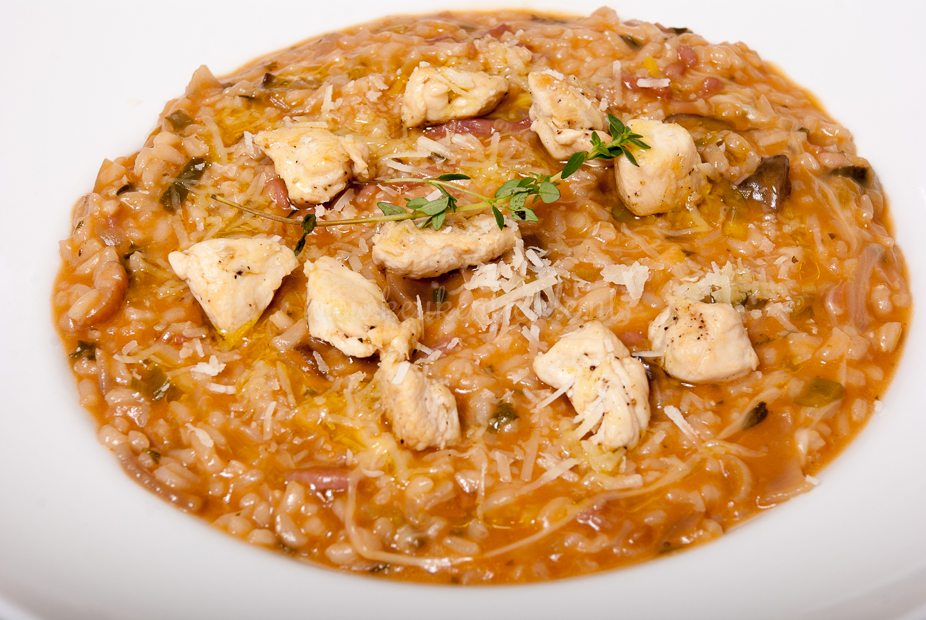 Risotto met rode wijn en kip