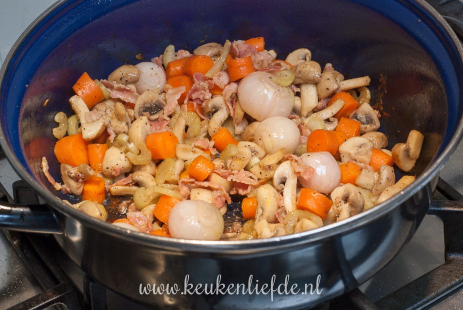 Bak de groenten kort mee