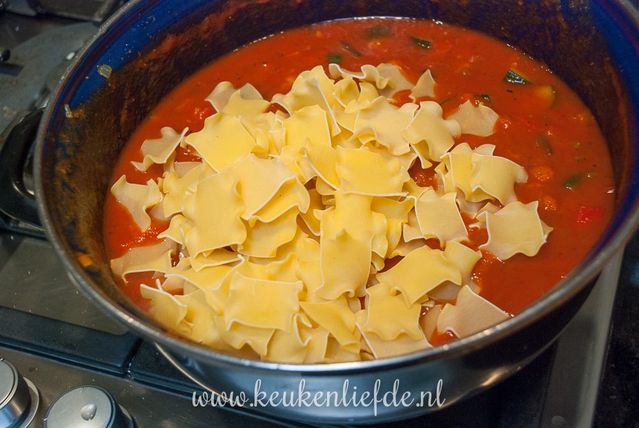 Zelfgemaakte lasagnette