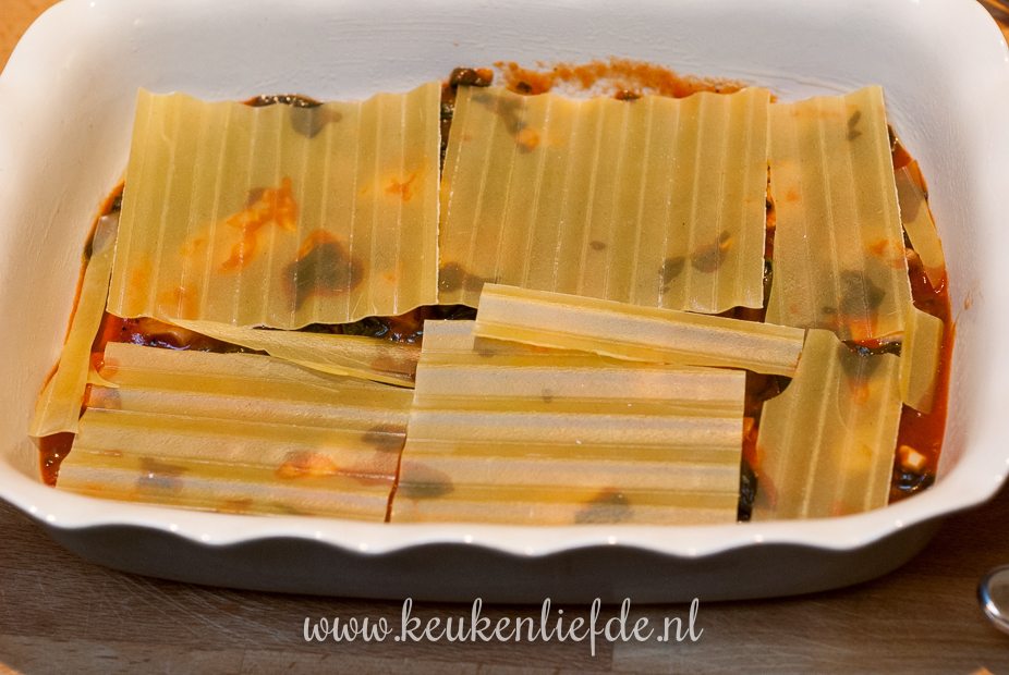 Lasagne met kip en spinazie