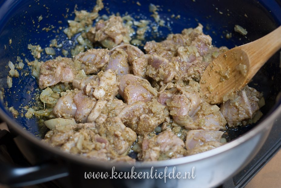 Risotto met kip, pesto en spinazie