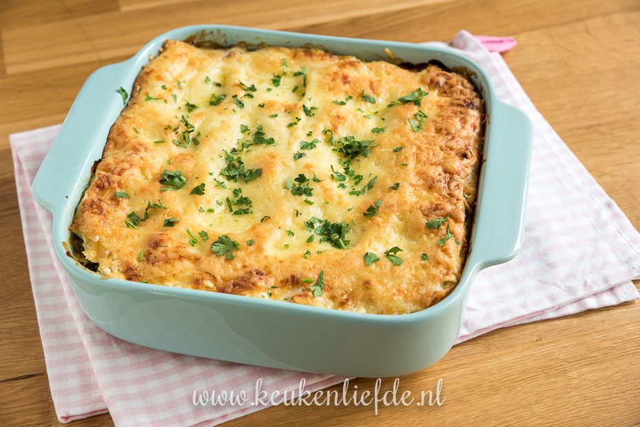 Snelle lasagne met zalm en spinazie