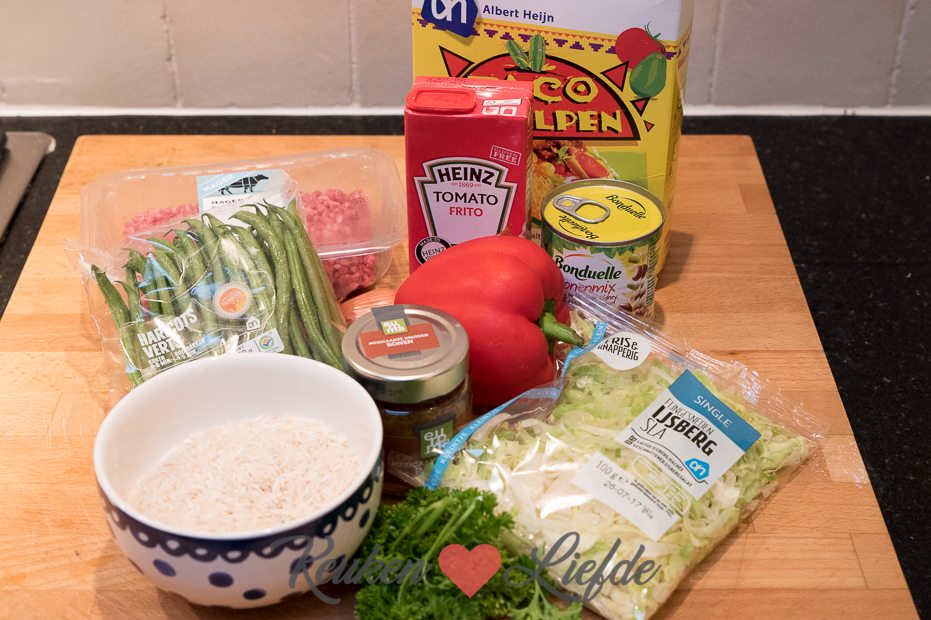 Taco's met gehakt en rijst