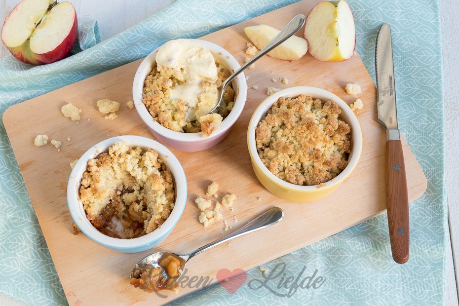 Appel crumble uit de oven