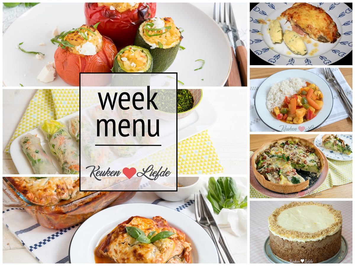Weekmenu #6 - boordevol groente Weekmenu #6 - boordevol groente