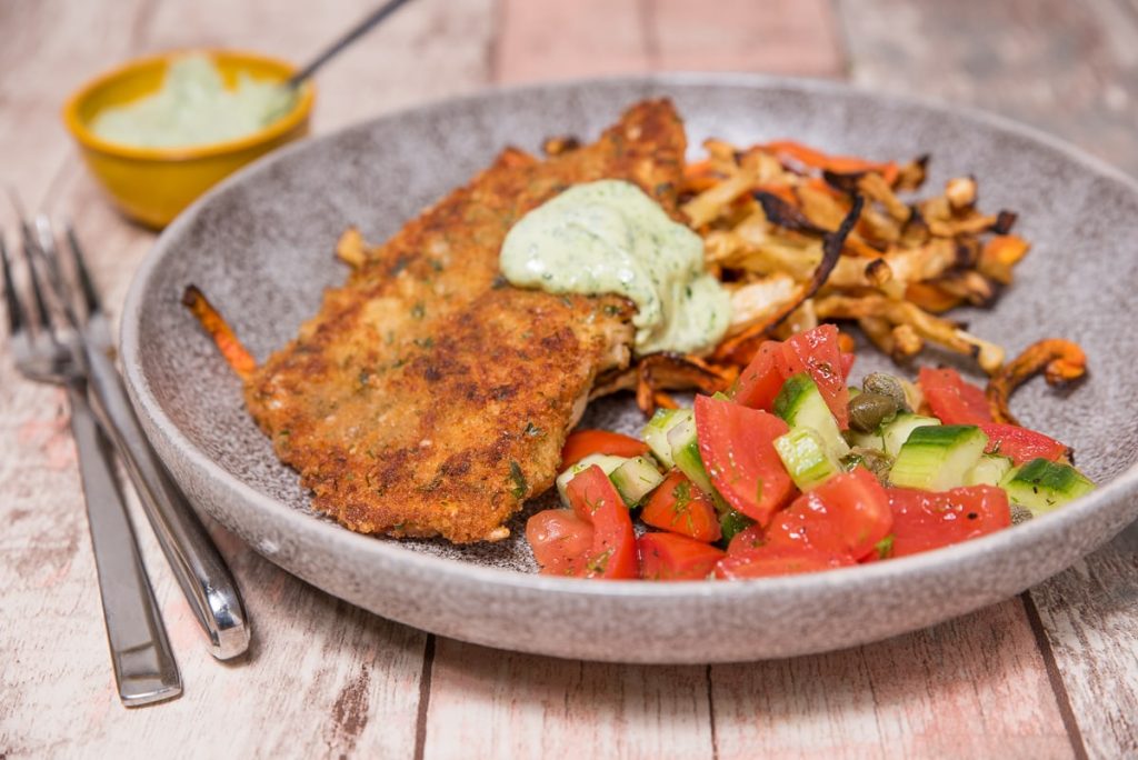 Schelvis in krokante parmezaankorst