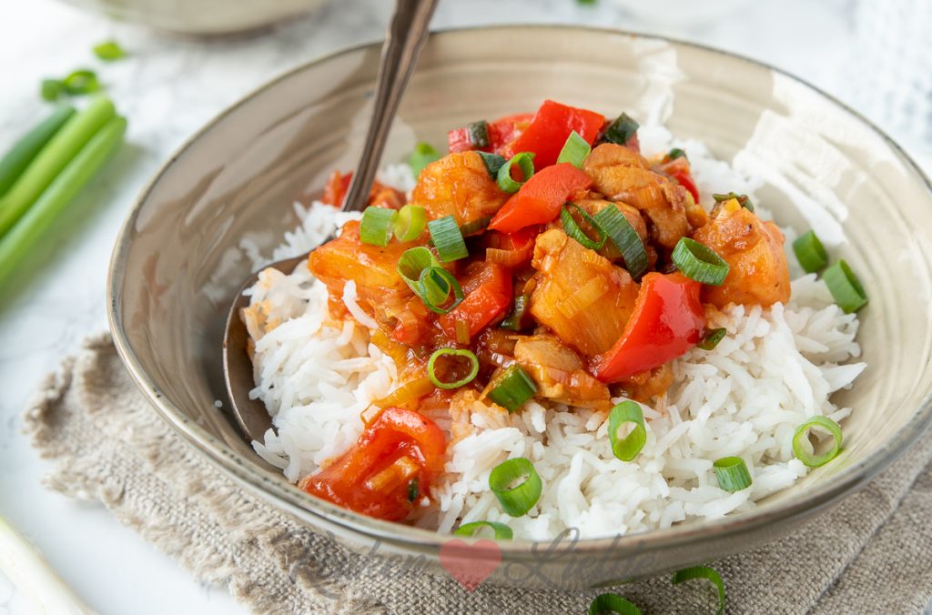 Kip Hawaï met rijst