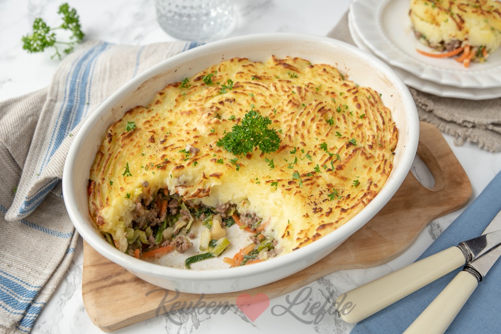Cottage pie met gehakt en groenten