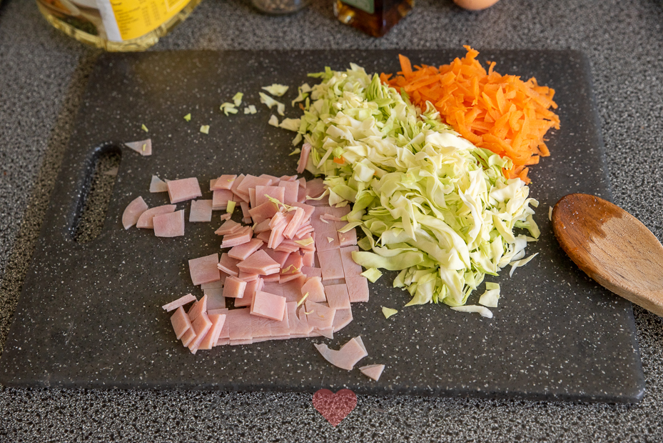 Bladerdeeg loempia met ham