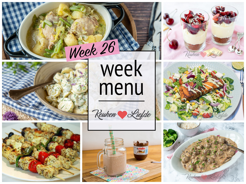 Weekmenu 26-2020 Weekmenu 26-2020