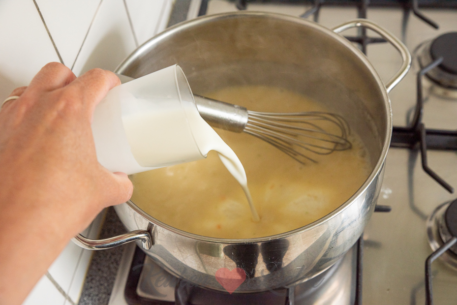 Ovenpasta met prei en ham