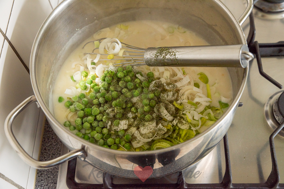 Ovenpasta met prei en ham