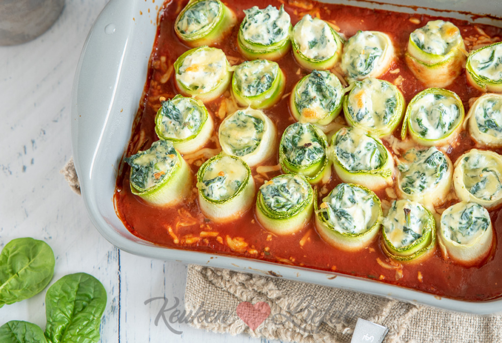 Courgette cannelloni met spinazie en ricotta Courgette cannelloni met spinazie en ricotta