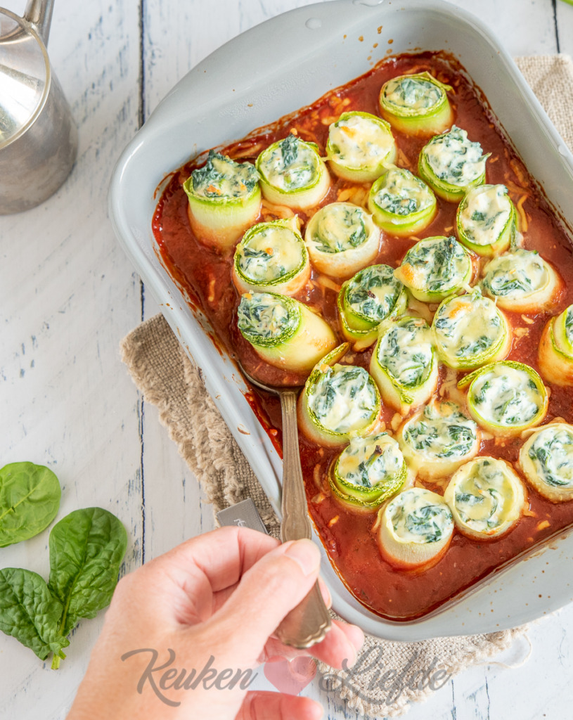 Courgette cannelloni met spinazie en ricotta Courgette cannelloni met spinazie en ricotta