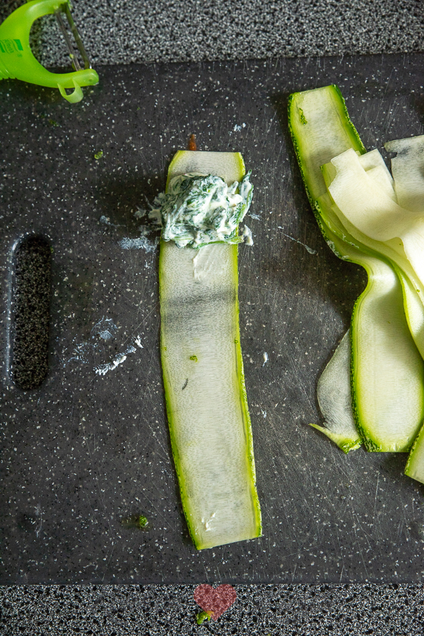 Courgette cannelloni met spinazie en ricotta