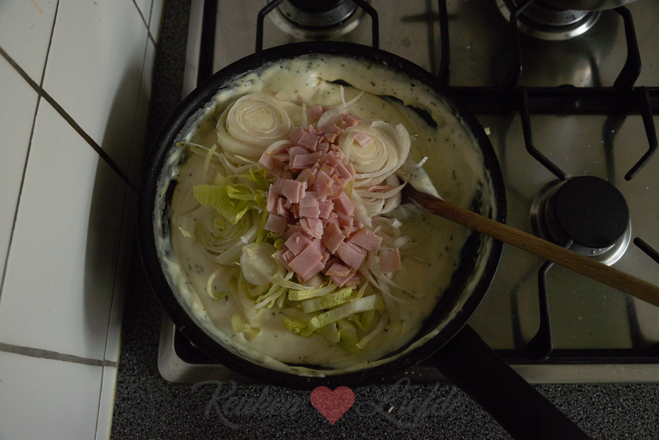 Witlof in ham- en kaassaus