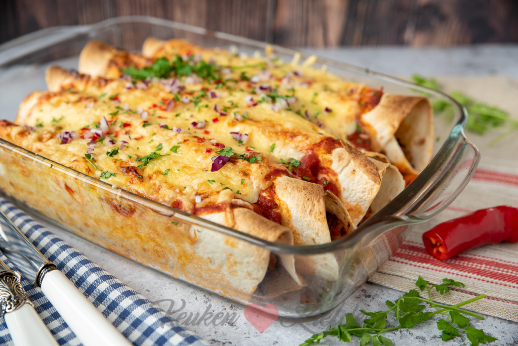 Mexicaanse wraps met gehakt en groenten