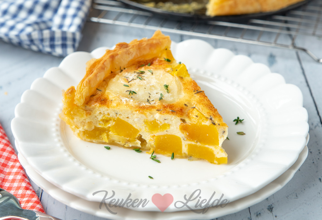 Quiche met pompoen en geitenkaas