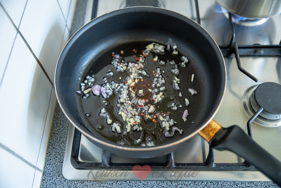 Tagliatelle met romige spinazie en kabeljauw