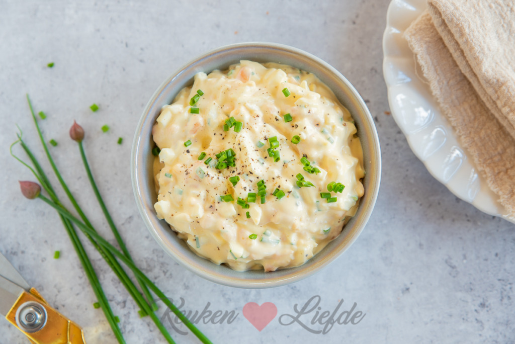 Eiersalade met gerookte zalm