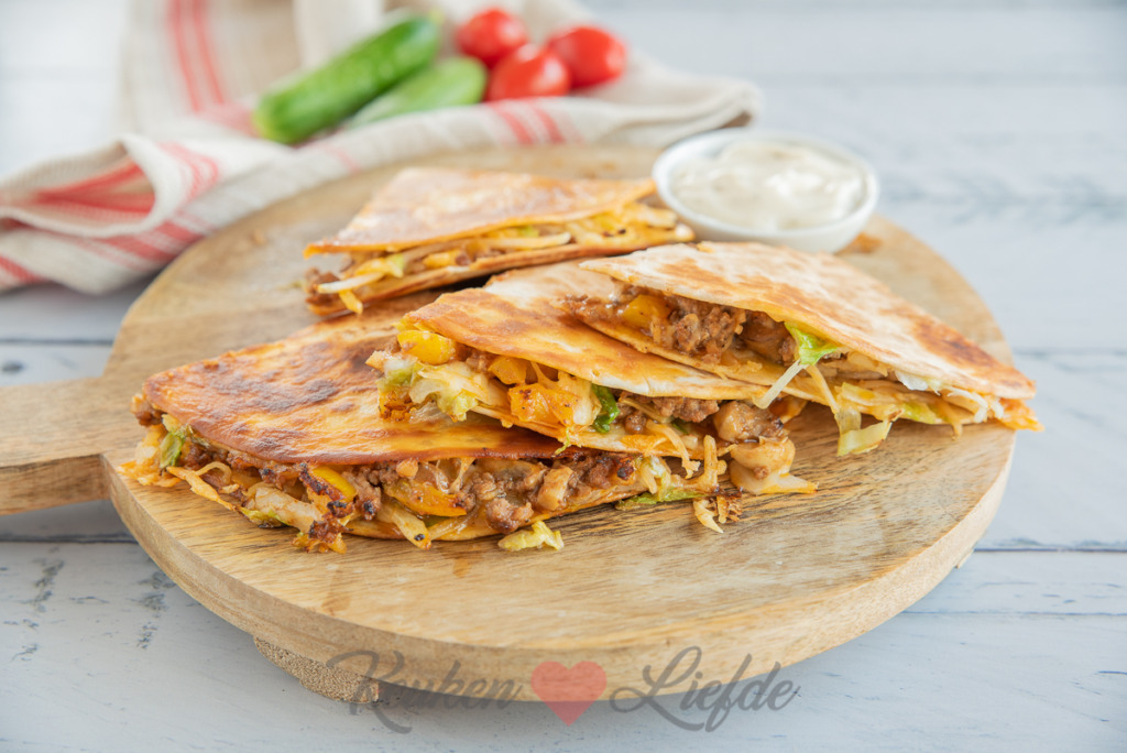 Quesadilla met gehaktshoarma