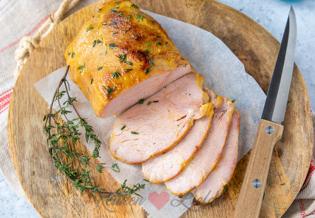 Beenham met honing-mosterdsaus uit de oven