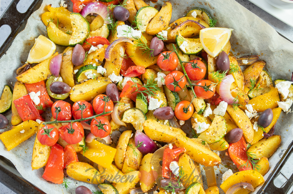 Griekse traybake met feta en tzatziki