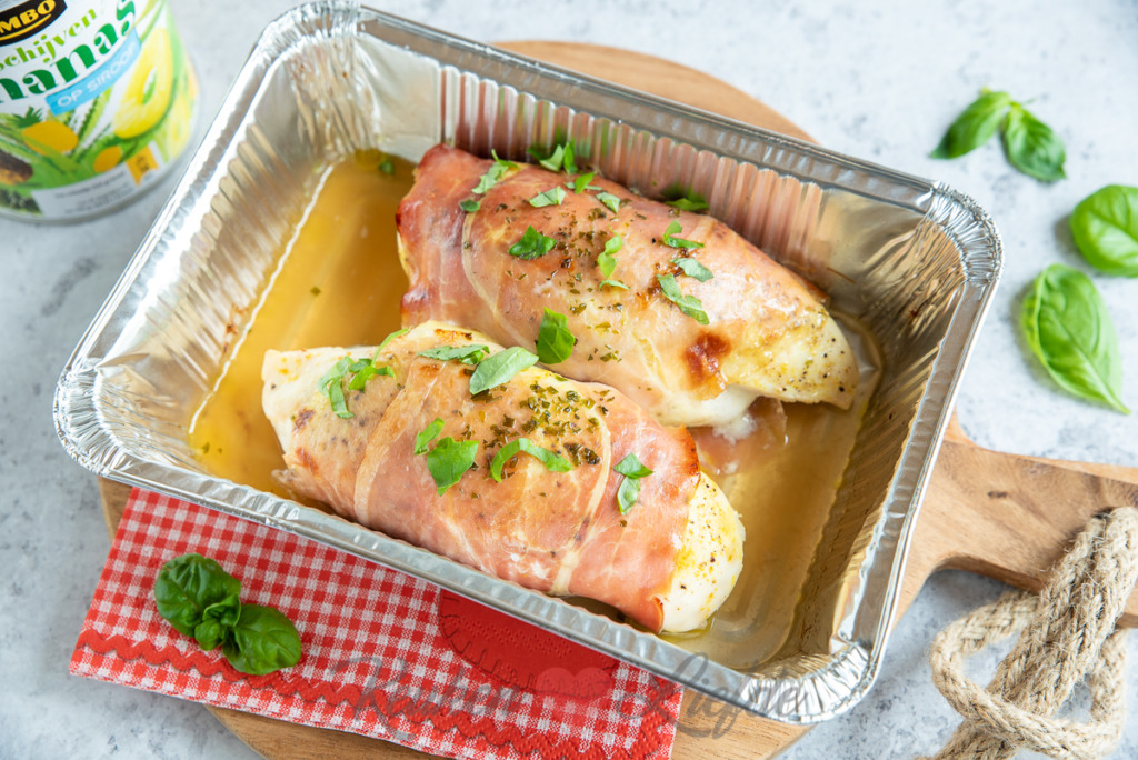 Gevulde kip met brie en ananas