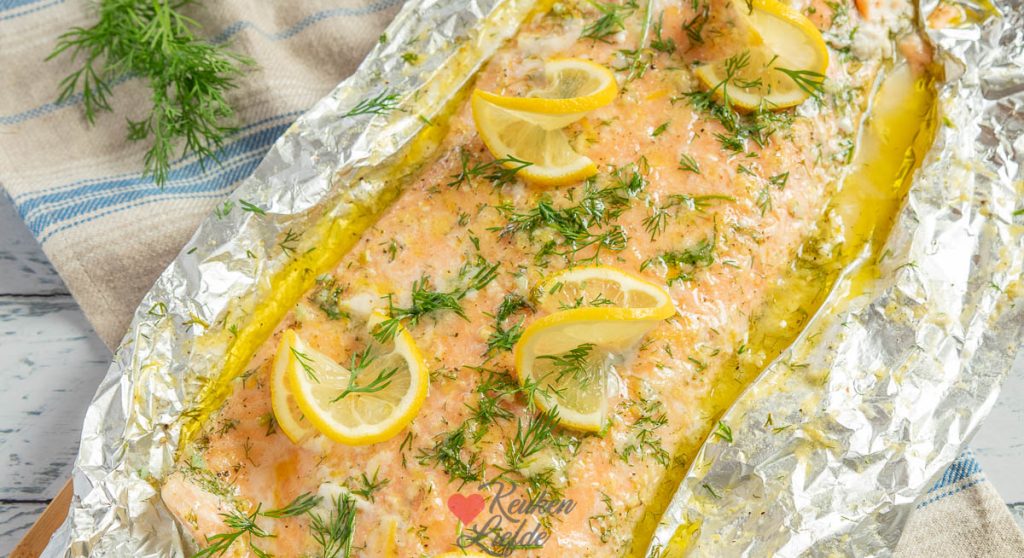 Hele zalmzijde uit de oven